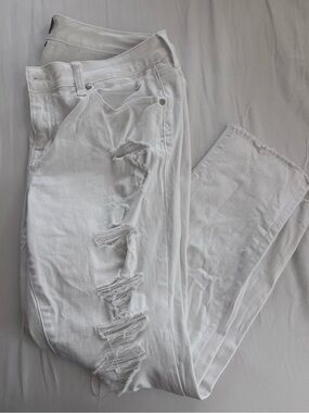 Torrid White Distressed Jeans